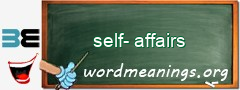 WordMeaning blackboard for self-affairs